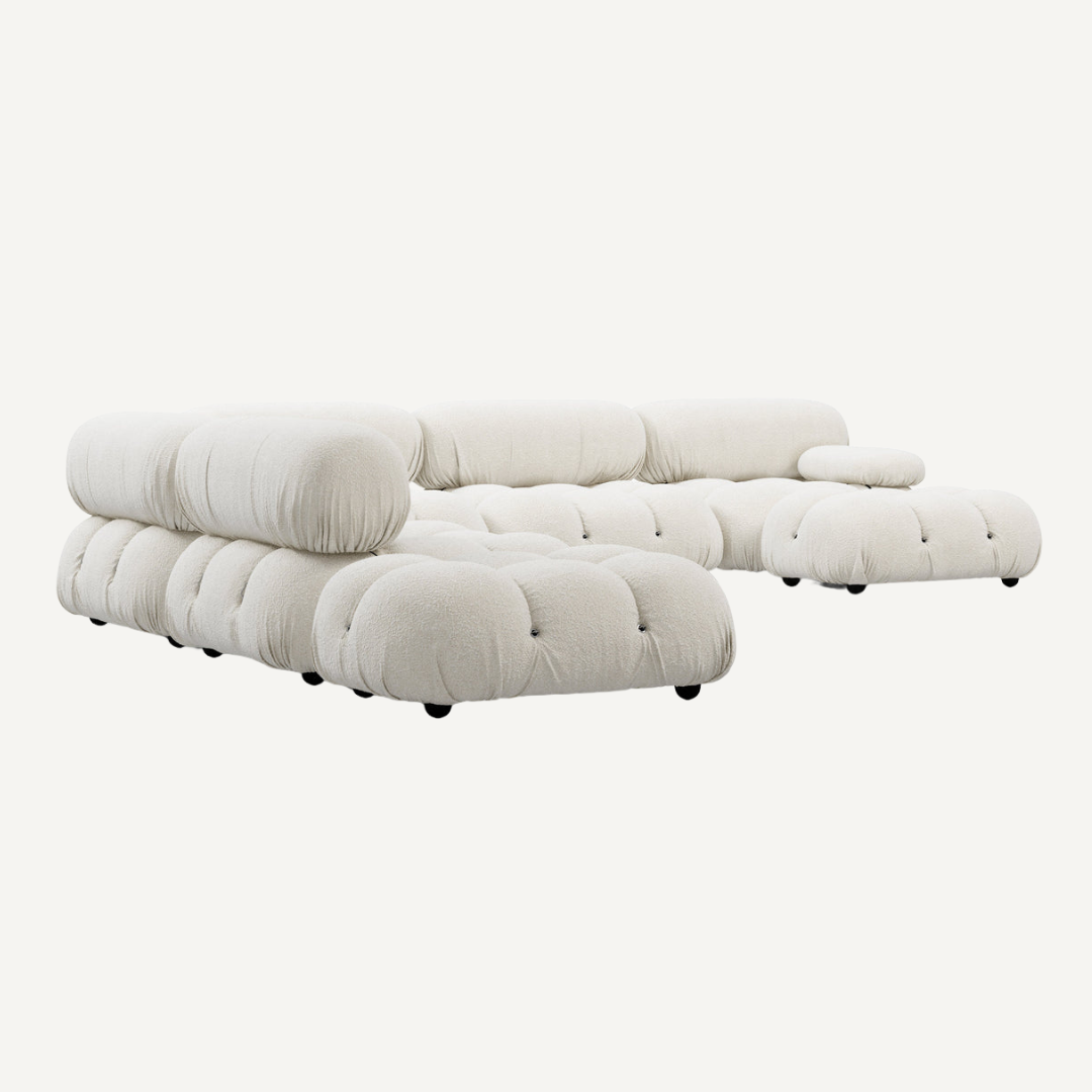 Large 5-seater modular corner sofa with footrest - Camelia