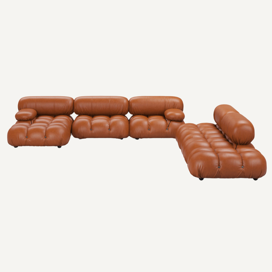 Large 5-seater modular corner sofa with footrest - Camelia
