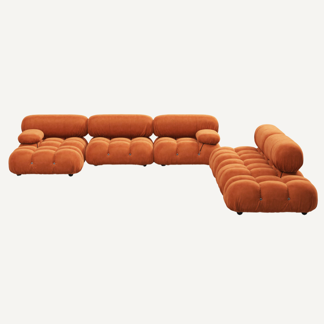 Large 5-seater modular corner sofa with footrest - Camelia