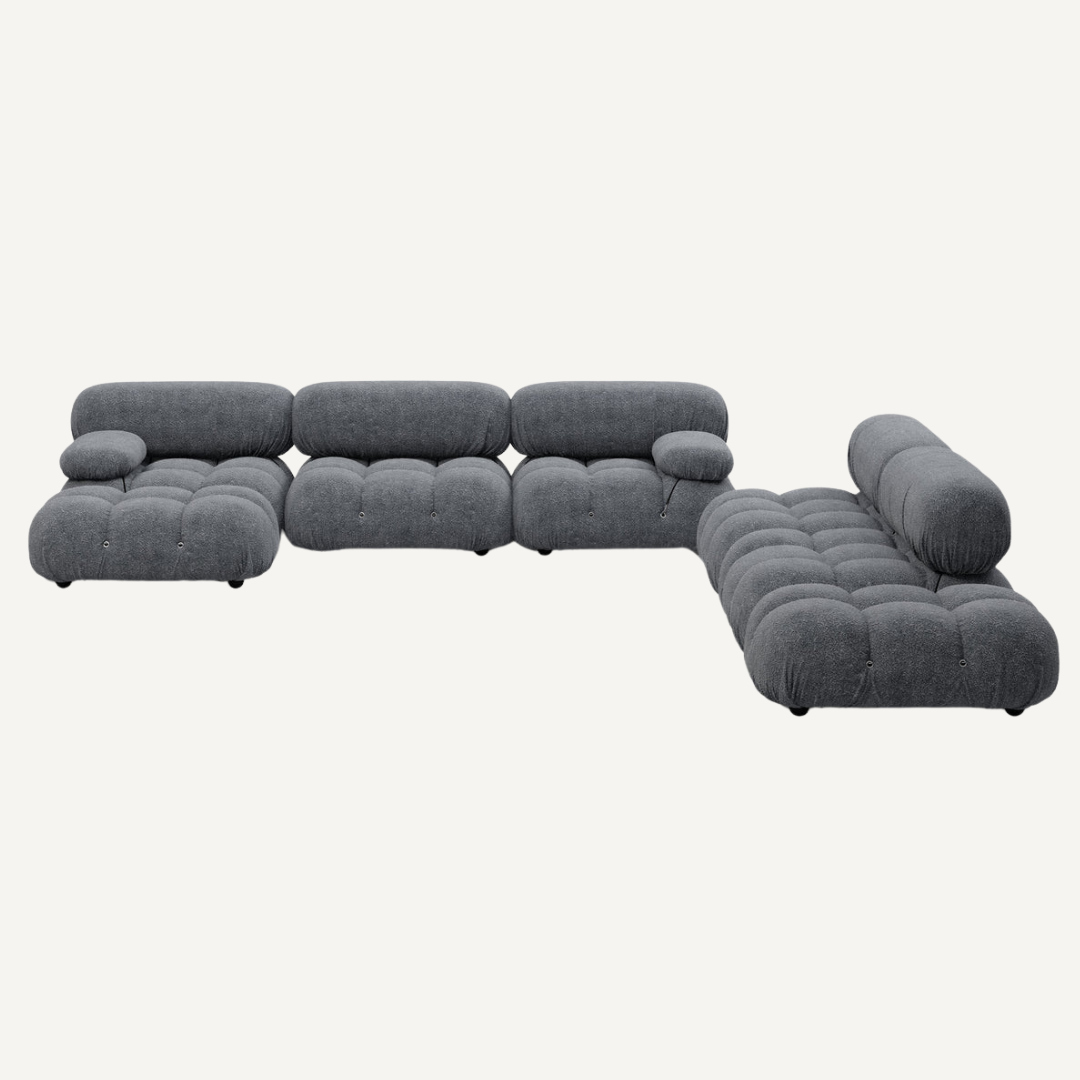 Large 5-seater modular corner sofa with footrest - Camelia
