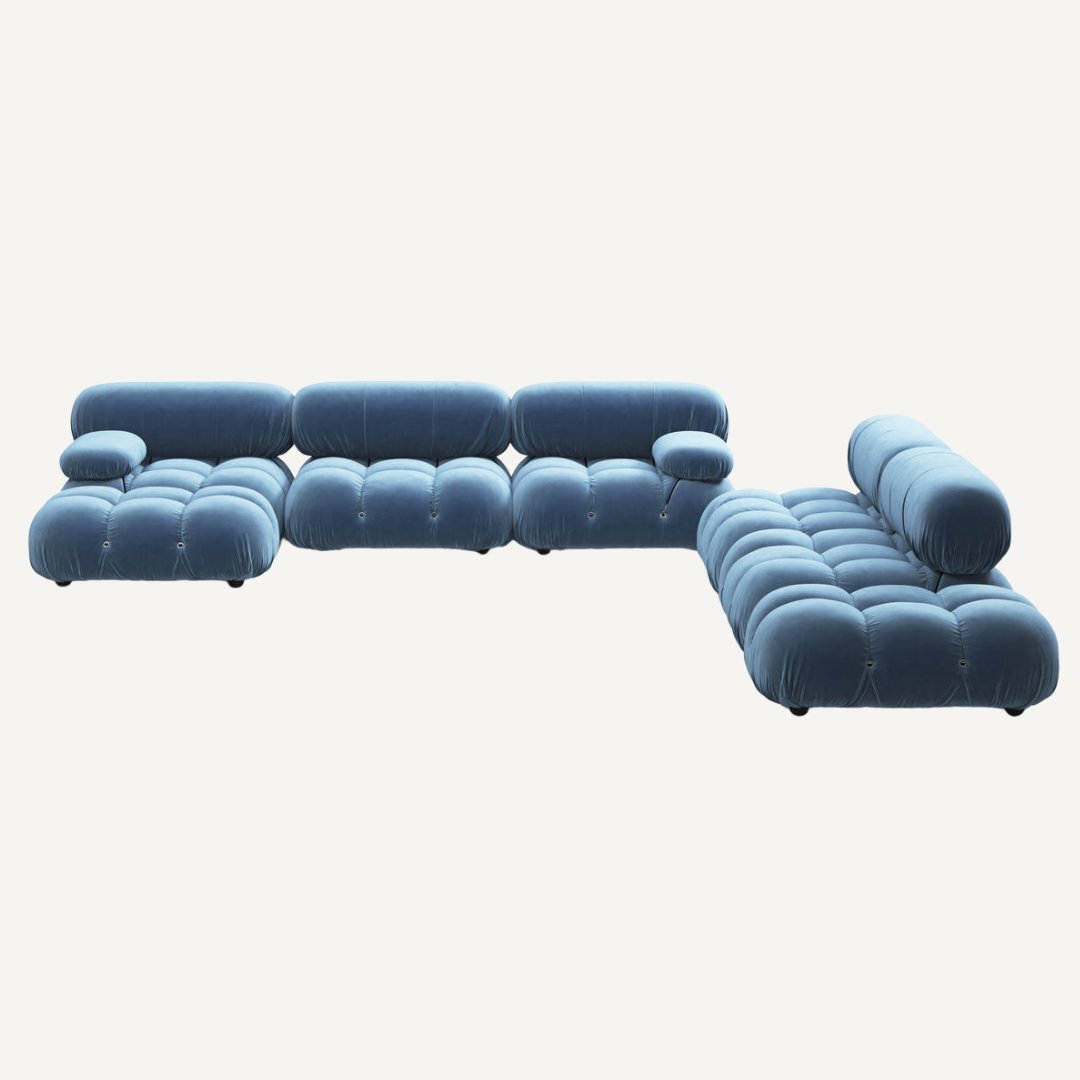 Large 5-seater modular corner sofa with footrest - Camelia
