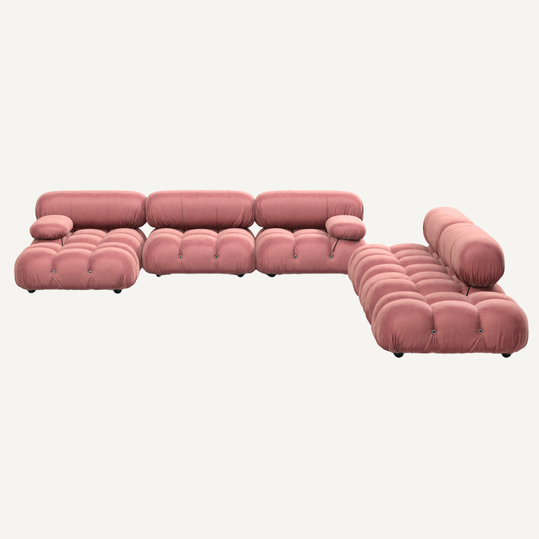 Large 5-seater modular corner sofa with footrest - Camelia