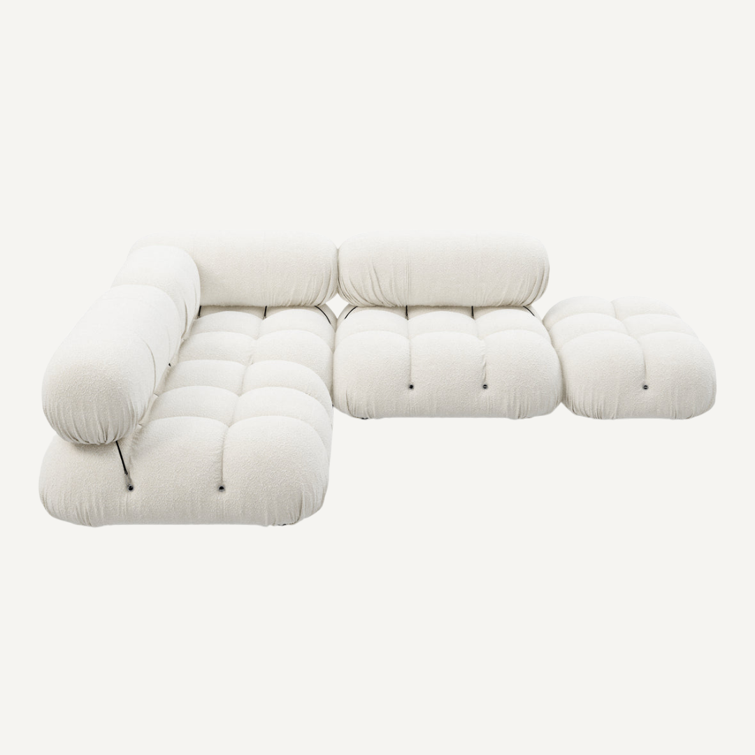 Large 3-seater modular corner sofa with footrest - Camelia