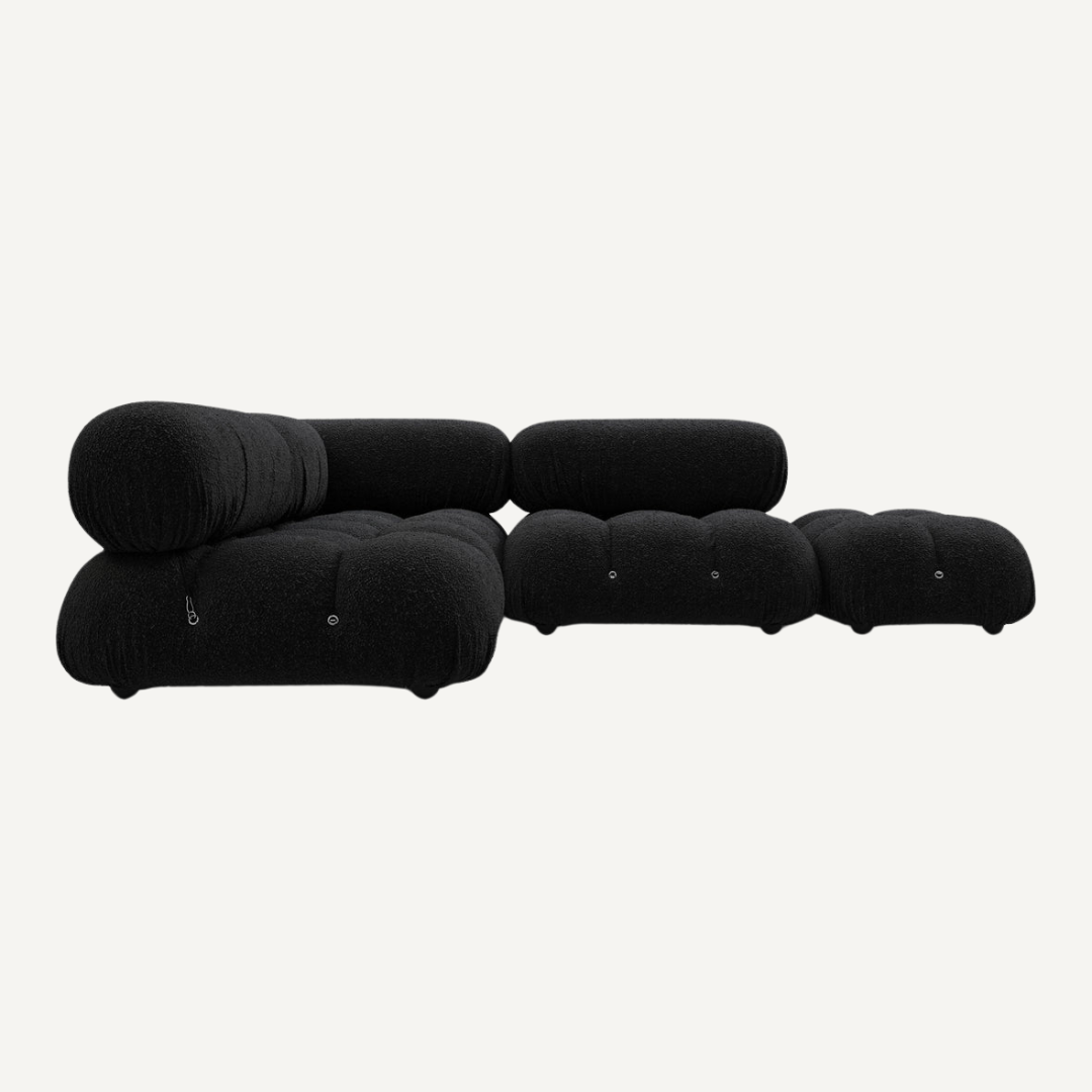 Large 3-seater modular corner sofa with footrest - Camelia