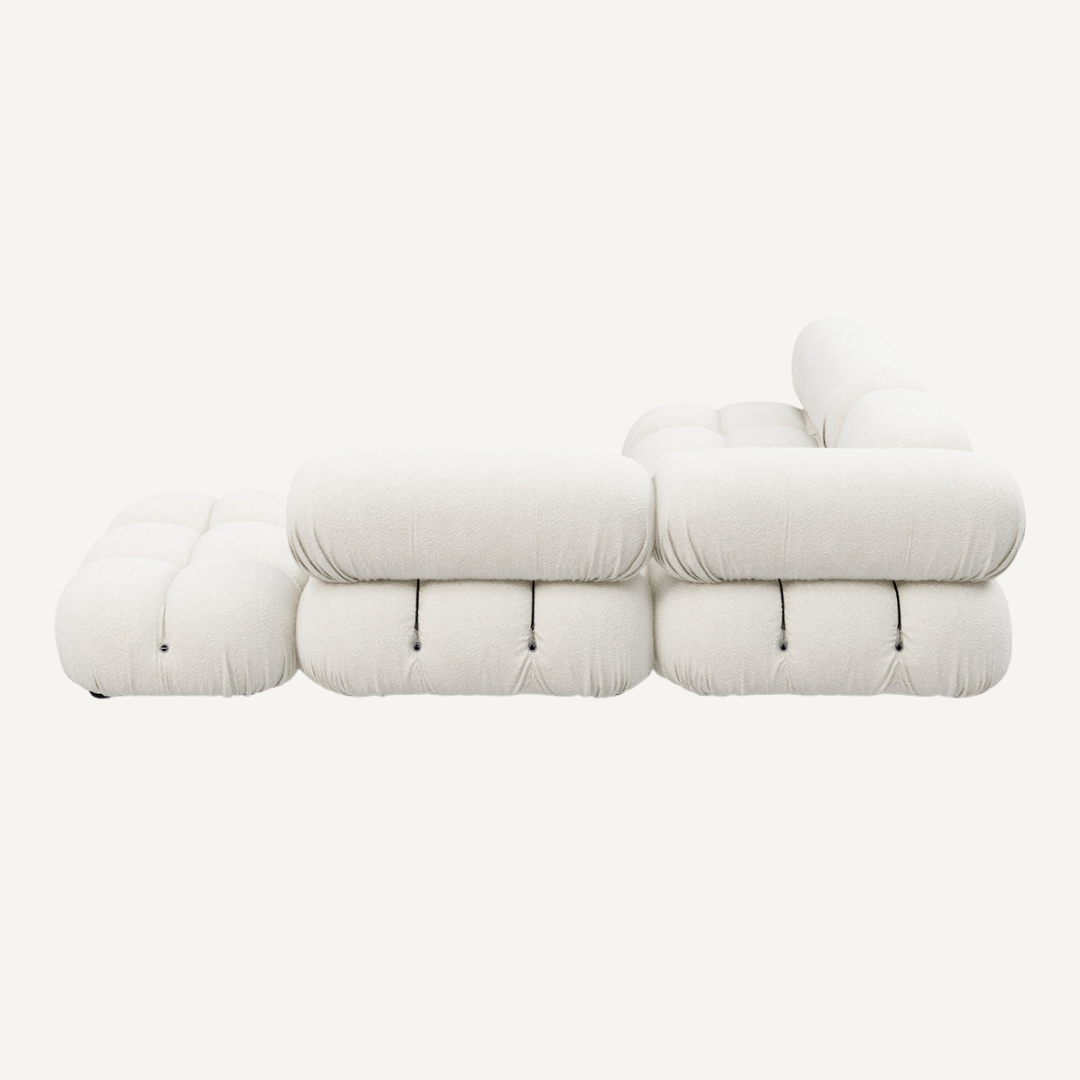 Large 3-seater modular corner sofa with footrest - Camelia