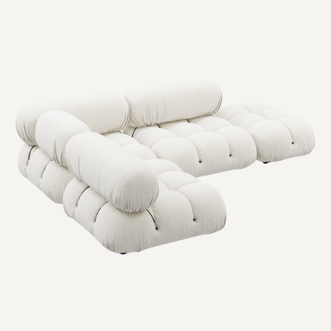 Large 3-seater modular corner sofa with footrest - Camelia