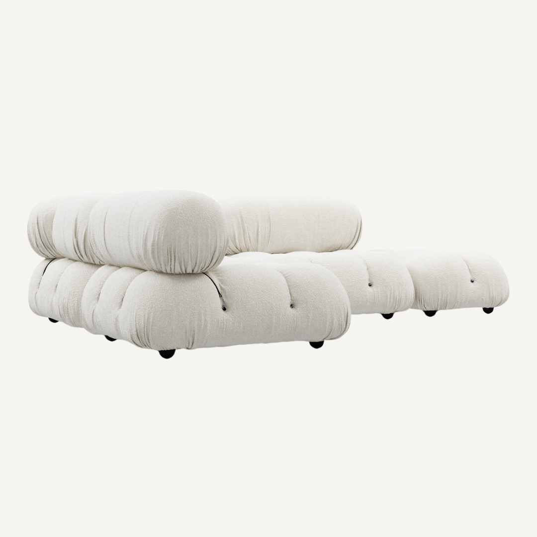 Large 3-seater modular corner sofa with footrest - Camelia