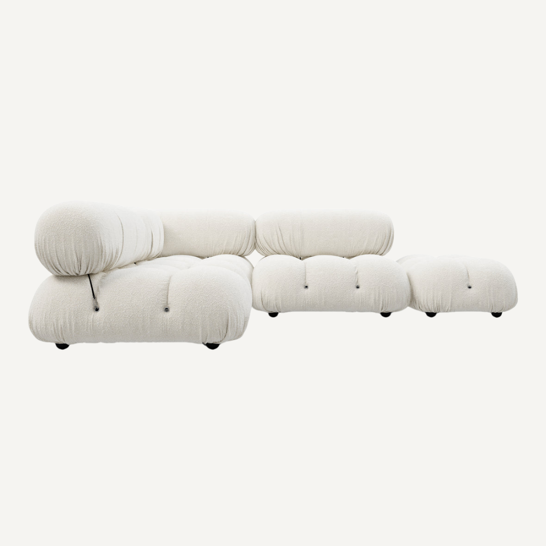 Large 3-seater modular corner sofa with footrest - Camelia