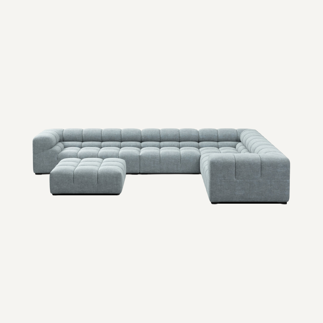 Large Panoramic Corner Modular Sofa with Footstool 388 cm x 320 cm – Tully