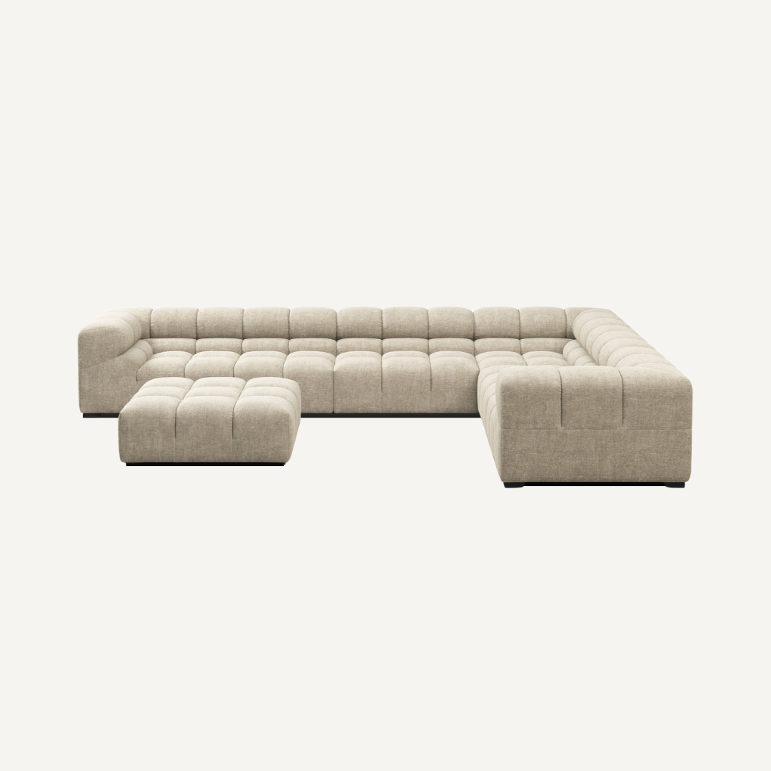 Large Panoramic Corner Modular Sofa with Footstool 388 cm x 320 cm – Tully