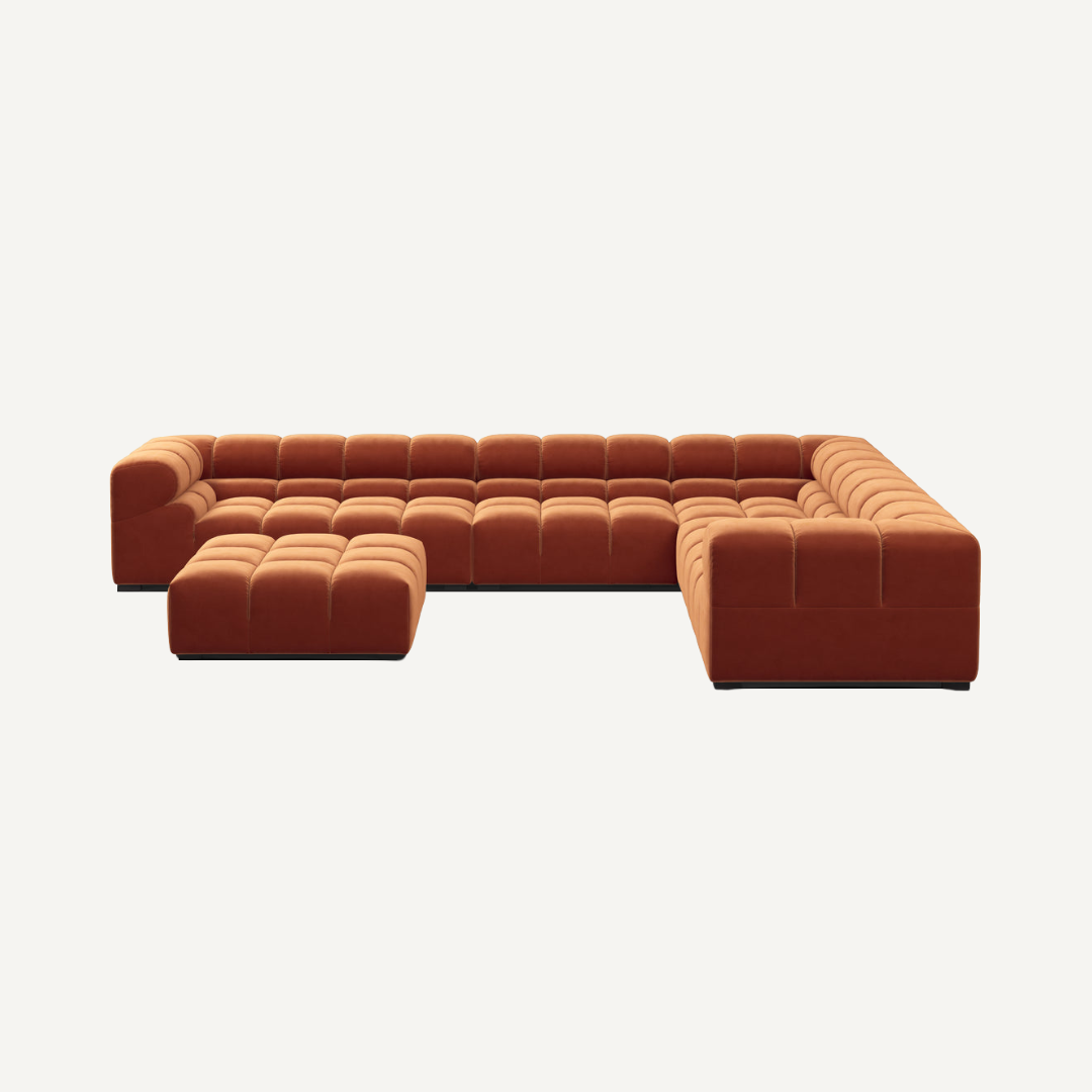 Large Panoramic Corner Modular Sofa with Footstool 388 cm x 320 cm – Tully