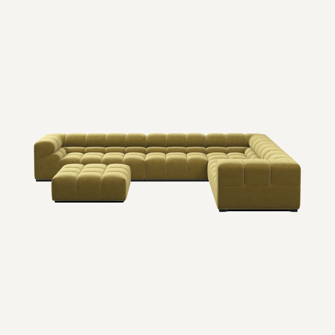 Large Panoramic Corner Modular Sofa with Footstool 388 cm x 320 cm – Tully