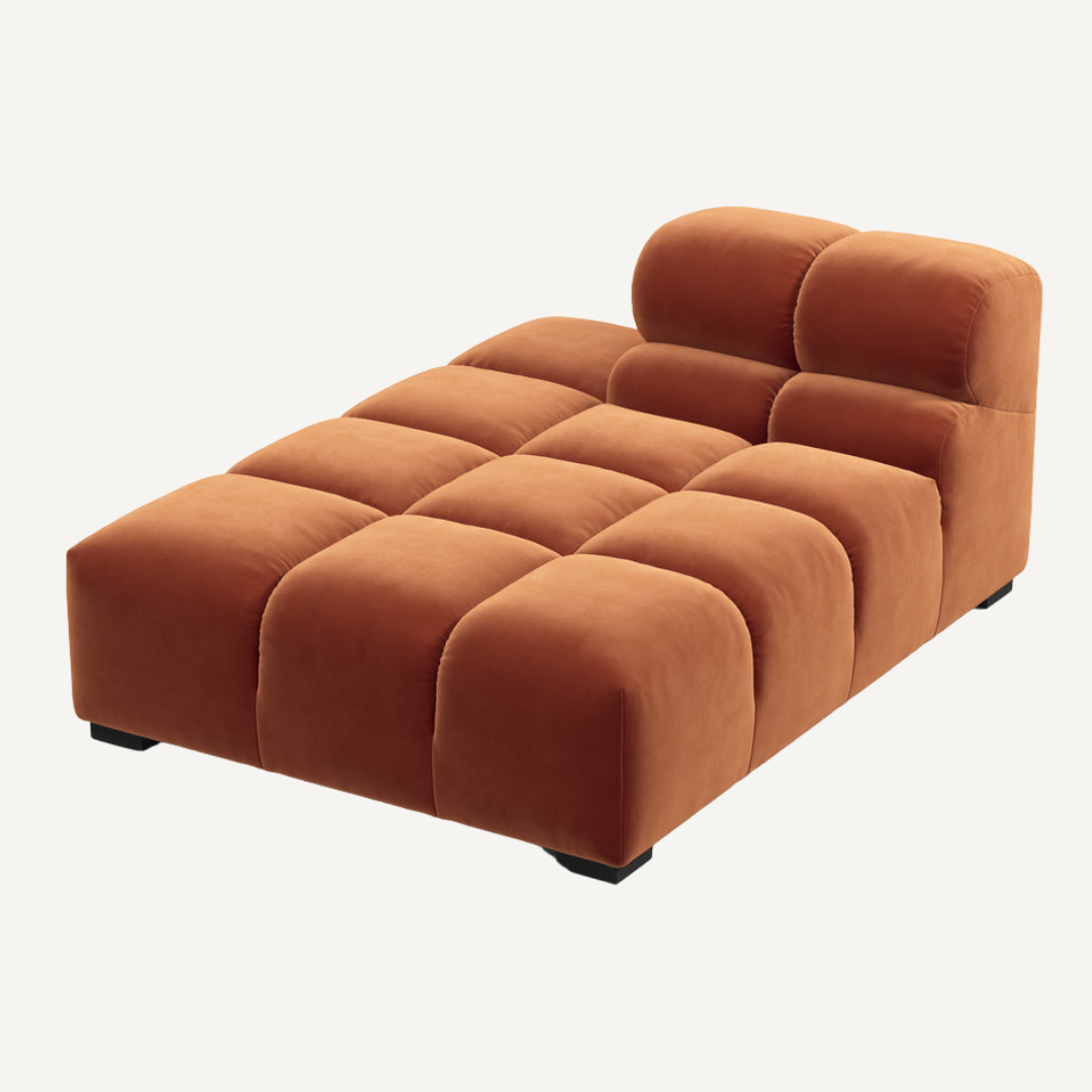 Long Chaise with Cut Backrest on Left for Tully Modular Sofa