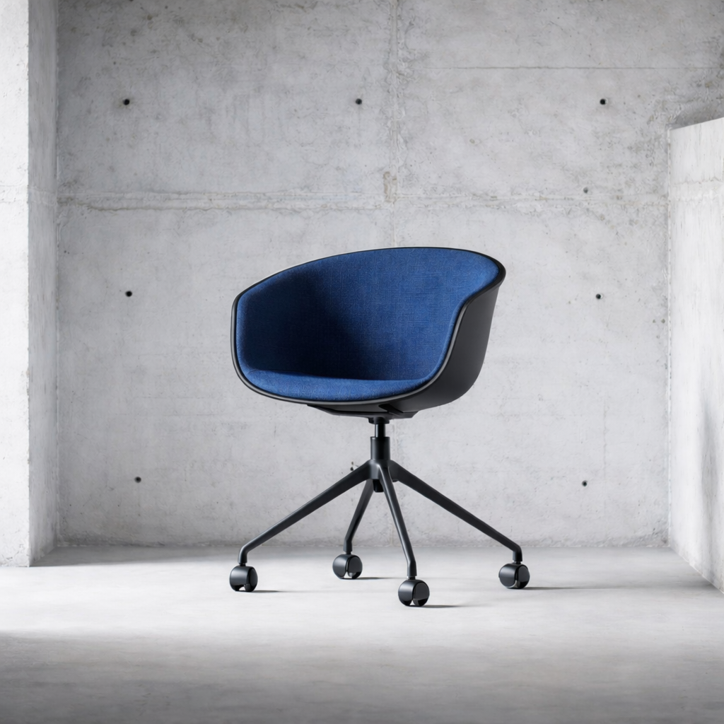 Urban Office Chair - Black and Blue Fabric