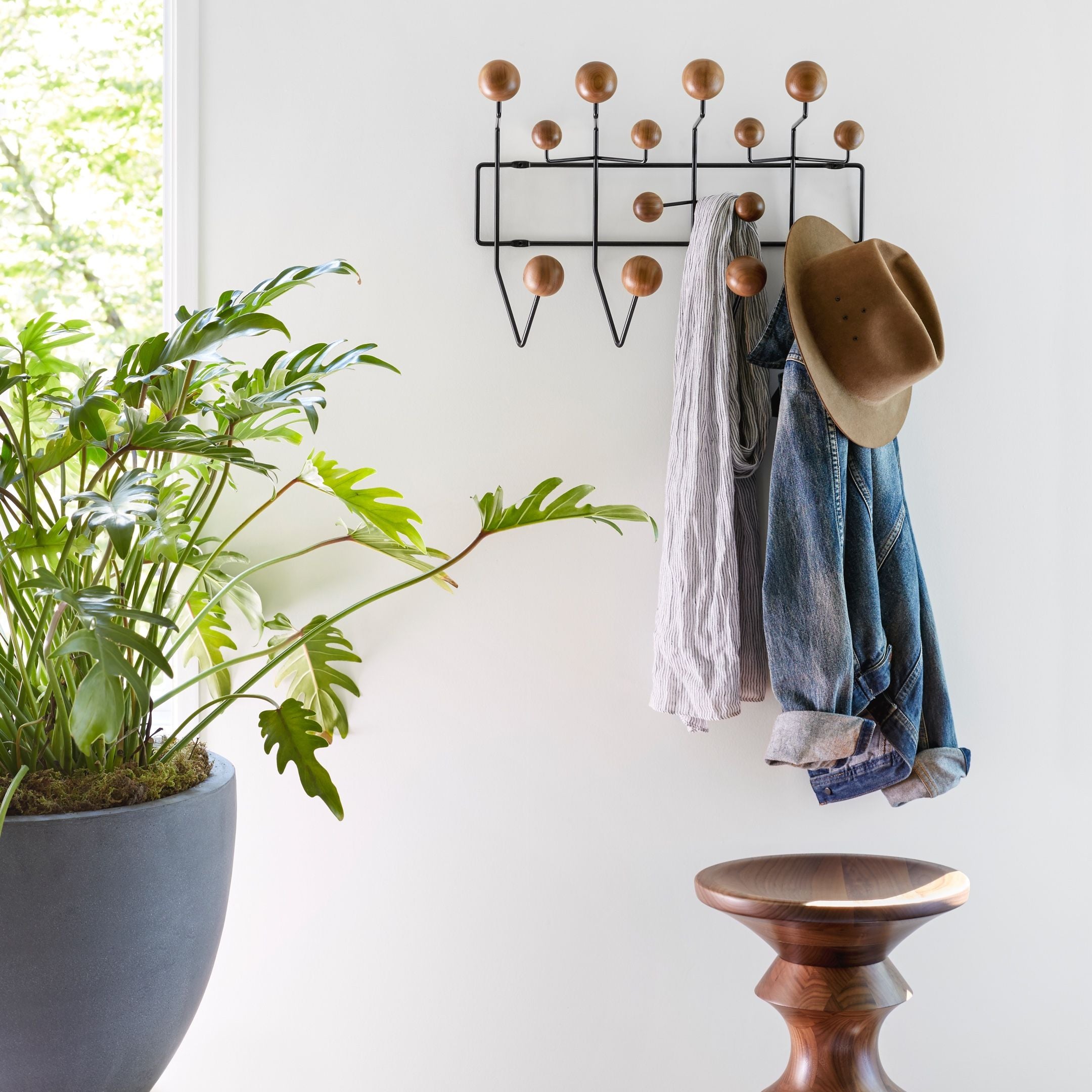 Triplet Walnut Stool