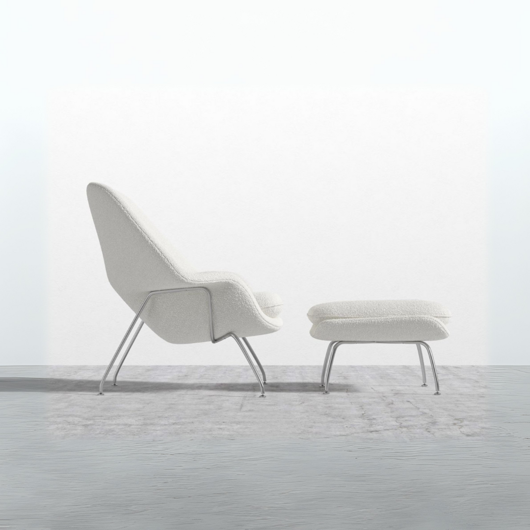 Womb armchair with Footrest