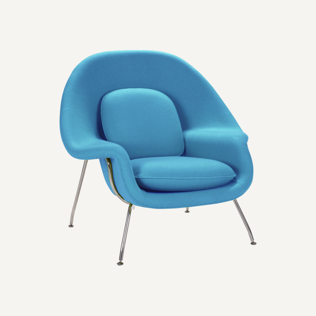 Womb armchair with Footrest