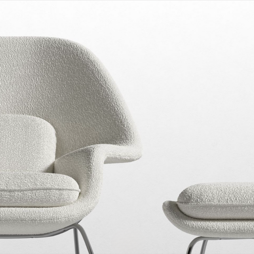 Womb armchair with Footrest