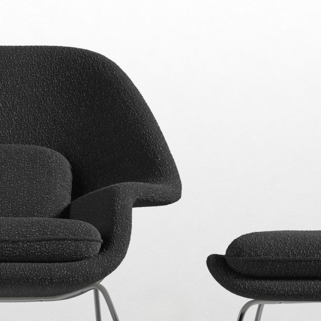 Womb armchair with Footrest