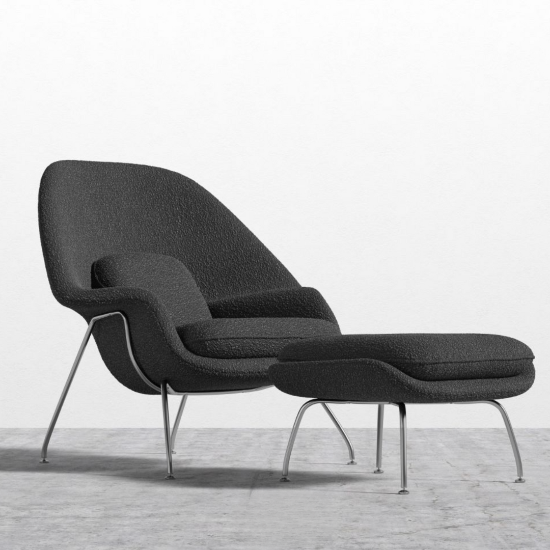 Womb armchair with Footrest