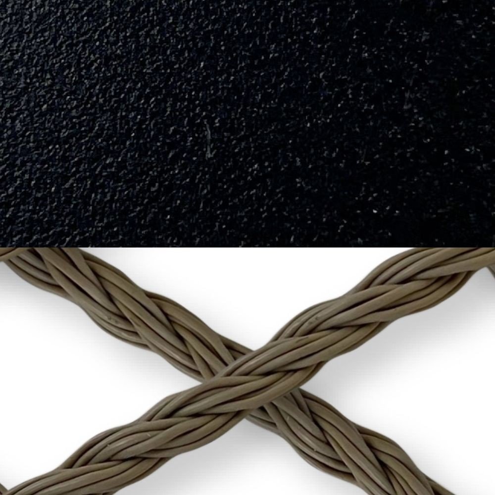 BALI - Tafel taupe touw/ zwart structuur (GY302/#2)